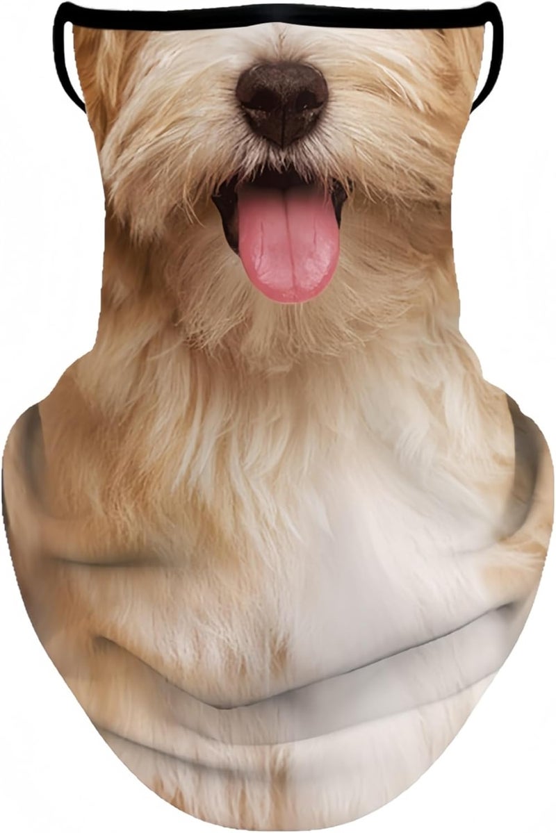 YJPPDD Cute Bandana Face Mask, 3D Animal Neck Gaiter Face Mask Scarf with Ear-Hanging for Ski Hiking Riding Sports Outdoor - Image 1